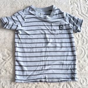 Rags to Raches Gray Striped Short Sleeve Tee